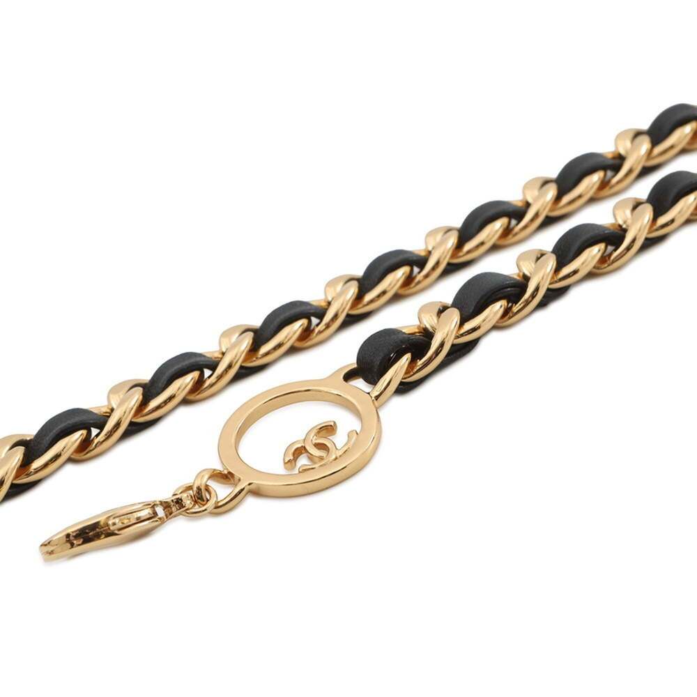 Chanel Chain Belt Coco Mark Leather Metal B24C CHANEL Black - Picture 2 of 14